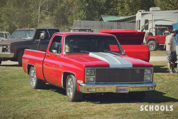 Red with white stripe